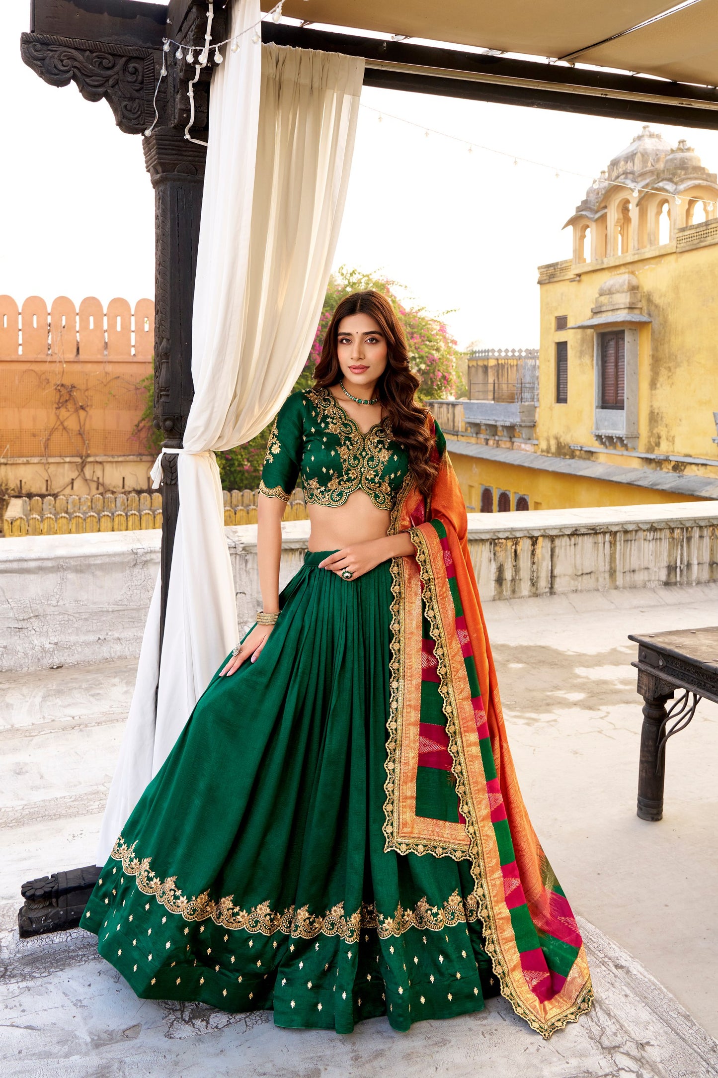 Vichitra Silk Wedding Lehenga Choli