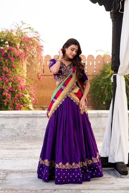 Vichitra Silk Wedding Lehenga Choli