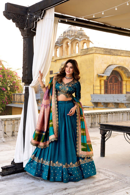 Vichitra Silk Wedding Lehenga Choli