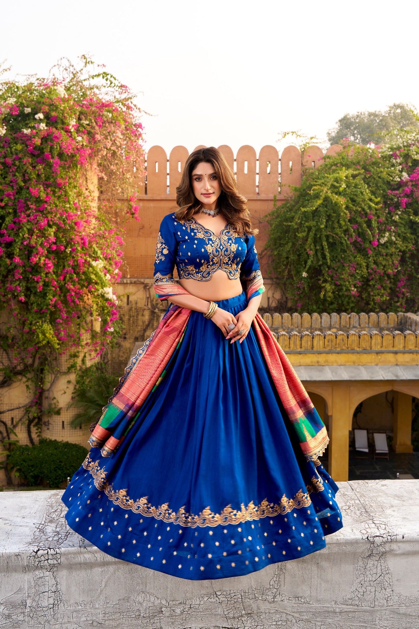 Vichitra Silk Wedding Lehenga Choli