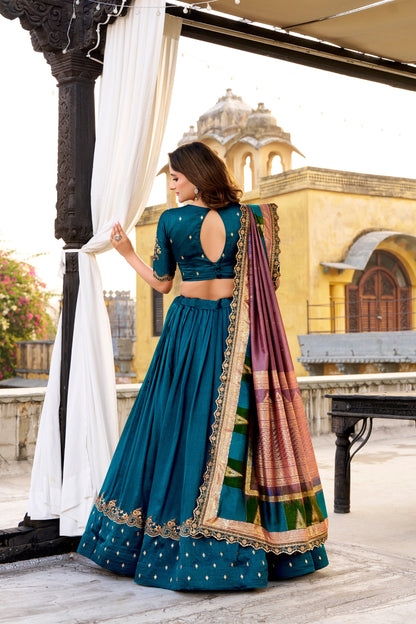 Vichitra Silk Wedding Lehenga Choli