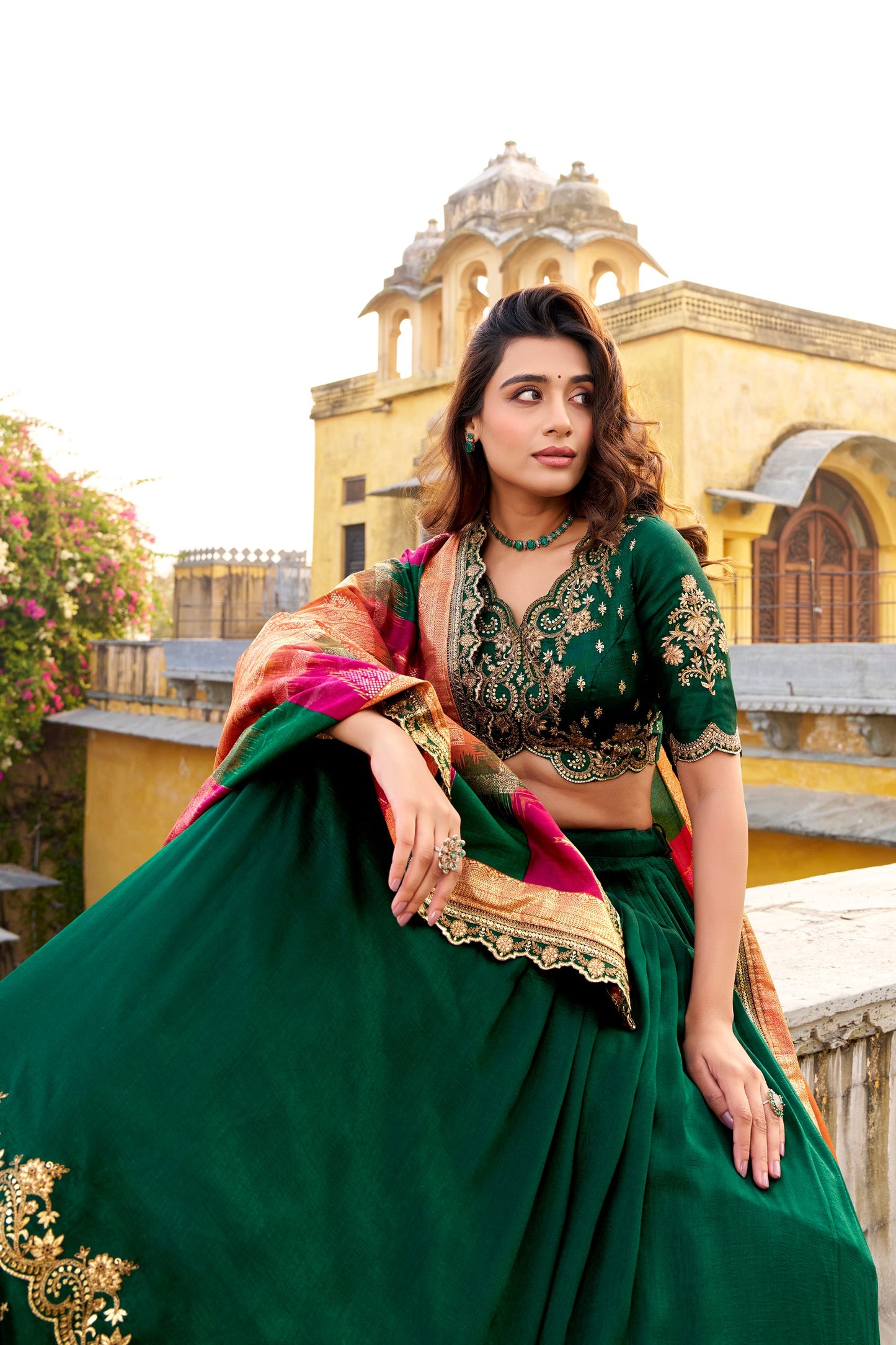 Vichitra Silk Wedding Lehenga Choli