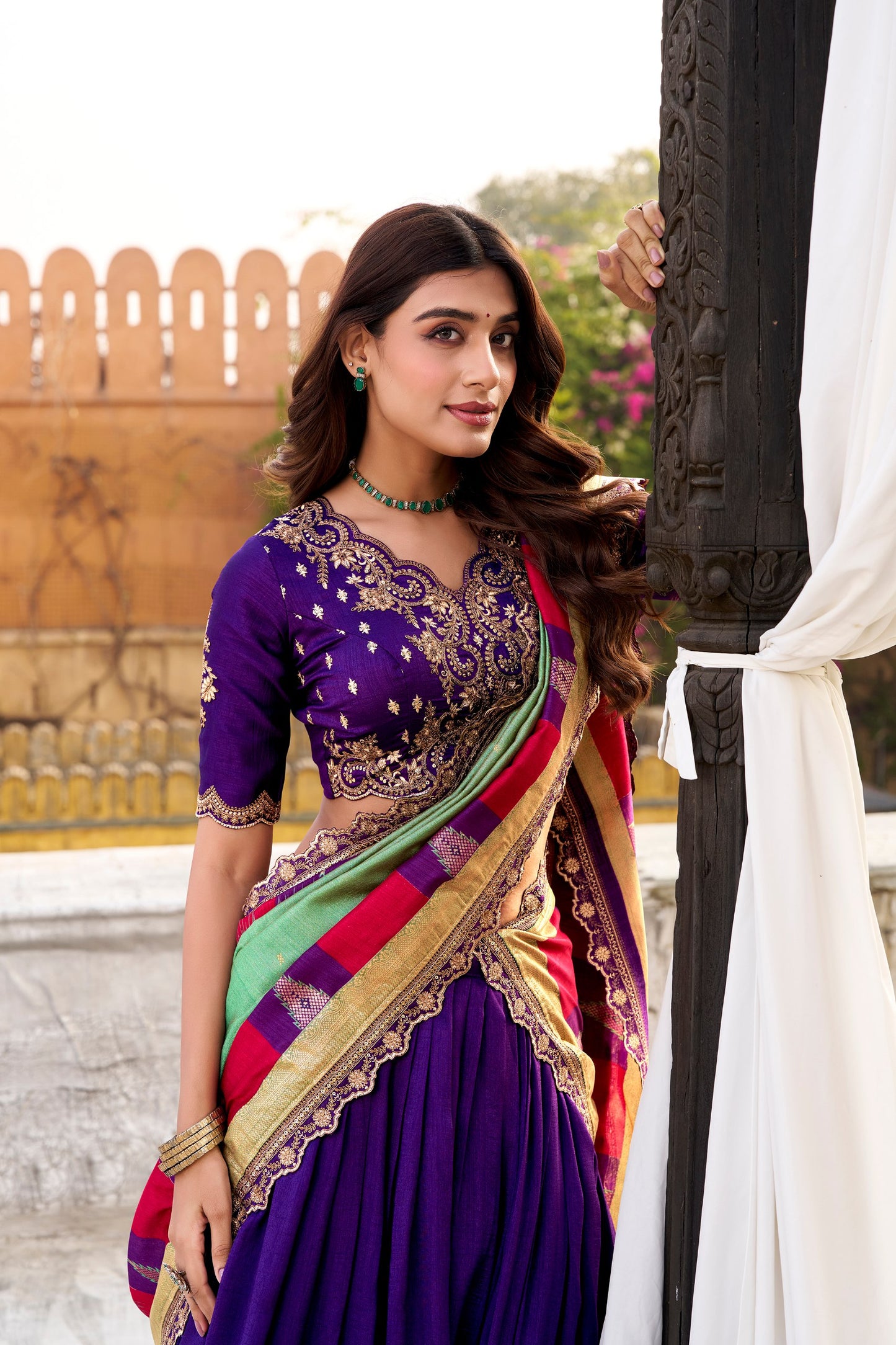 Vichitra Silk Wedding Lehenga Choli