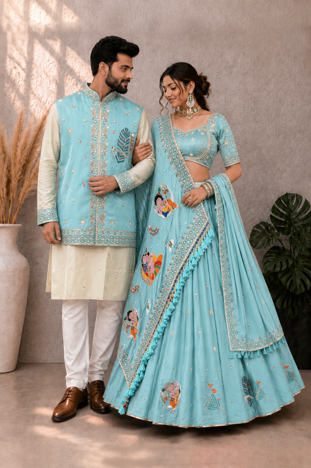 Celestial Aqua Baby Shower Couple Set ⭐