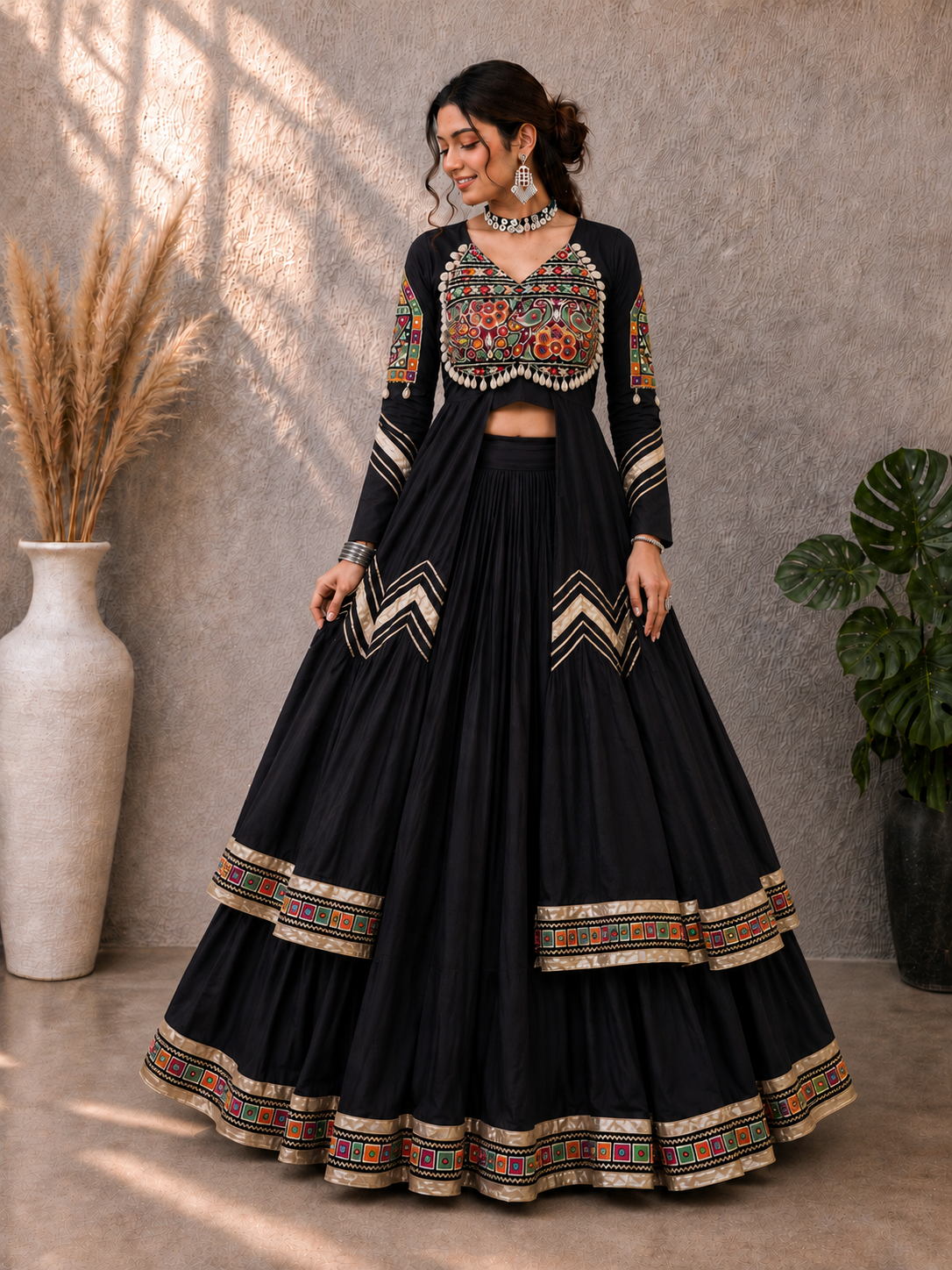 Long Shrug with Lehenga Concept