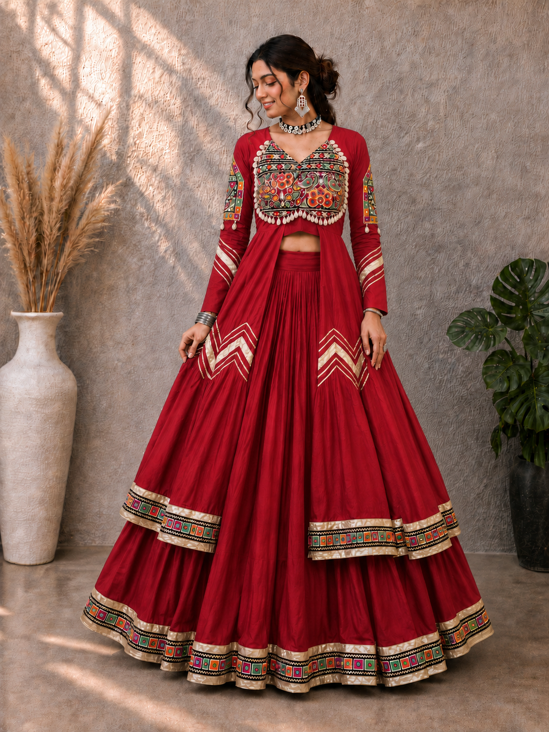 Long Shrug with Lehenga Concept