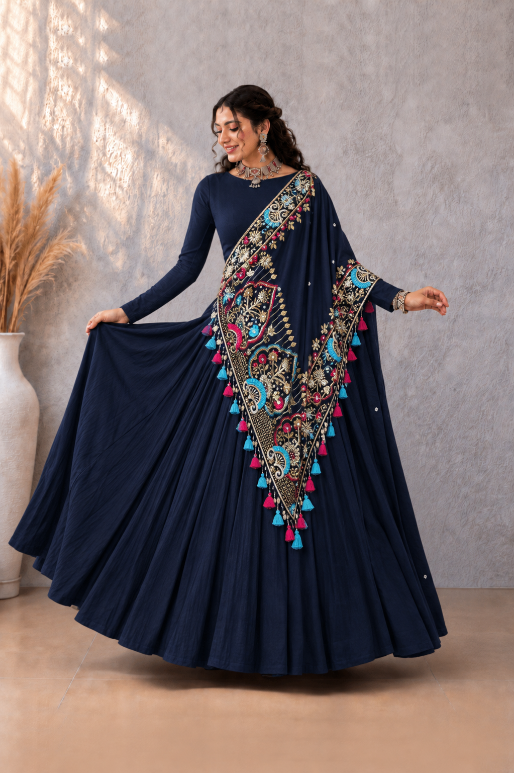 Signature Midnight Blue Heavy Embroidery Lehenga Choli