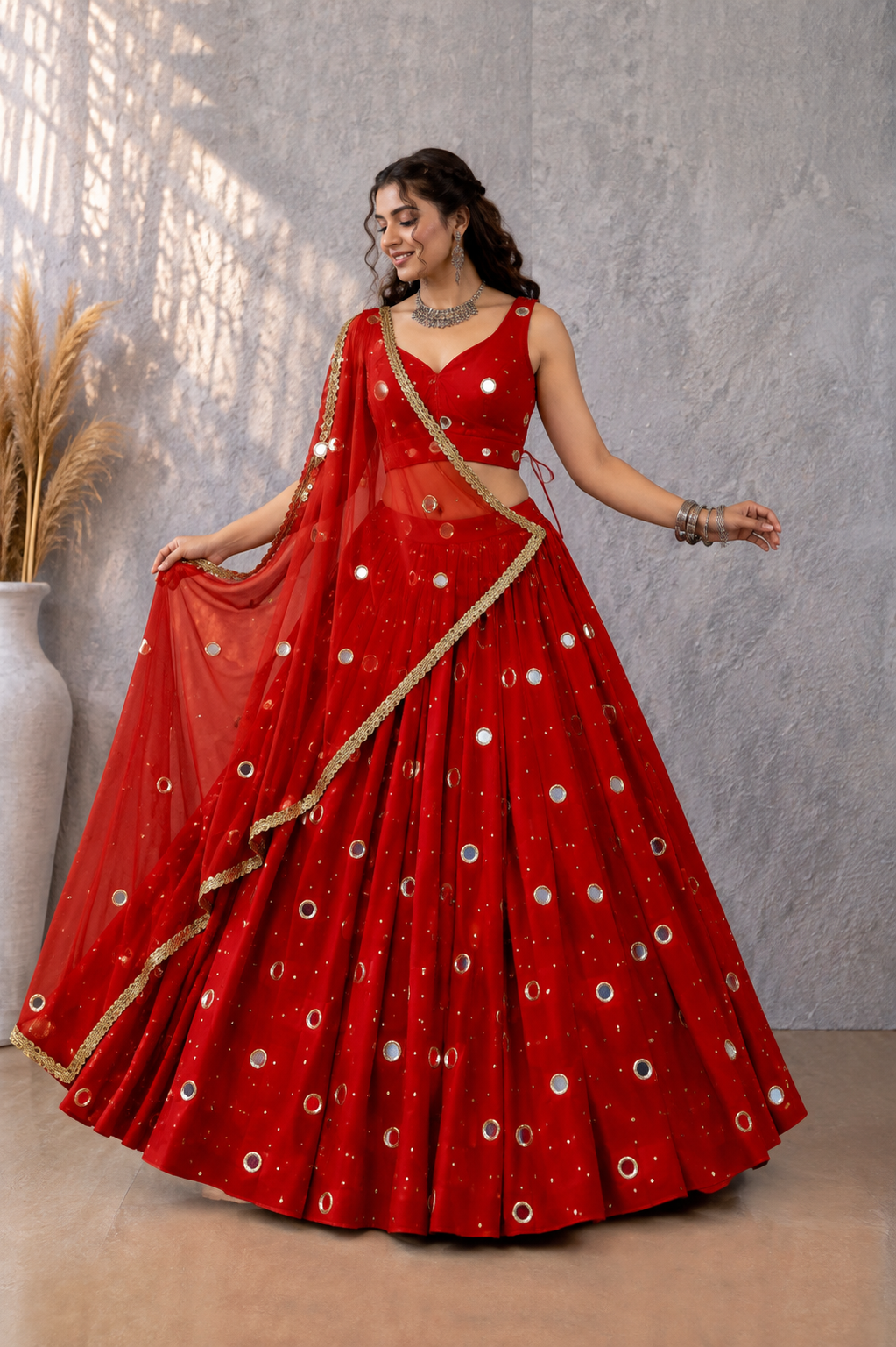 Trendy Fully Mirror Lehenga