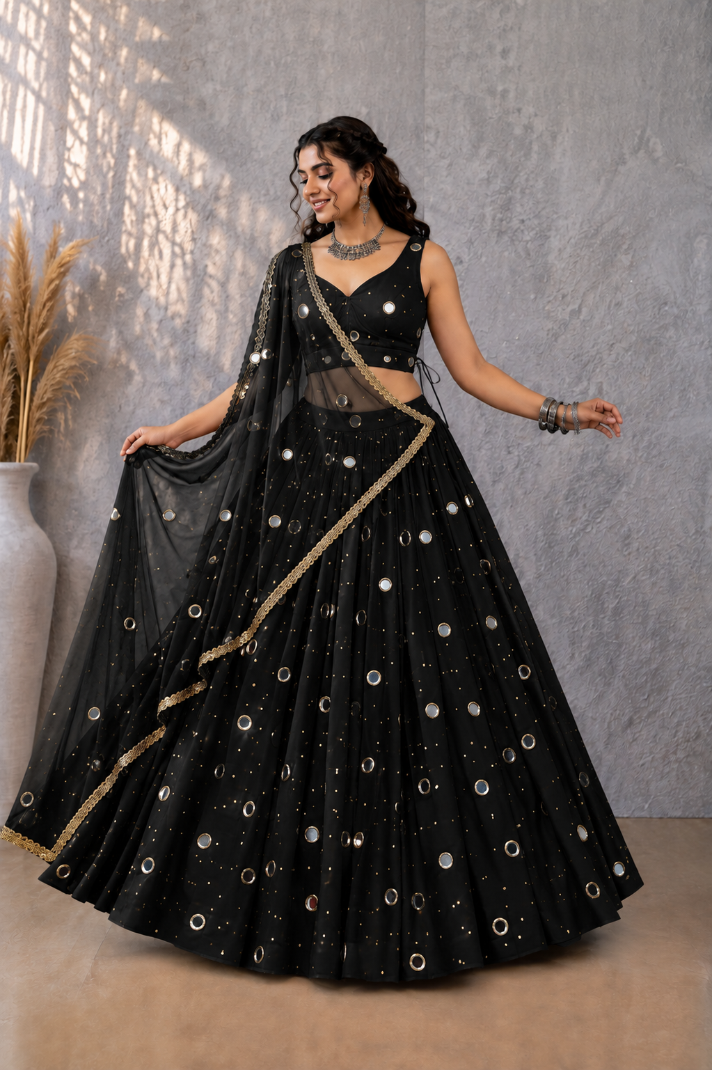 Trendy Fully Mirror Lehenga