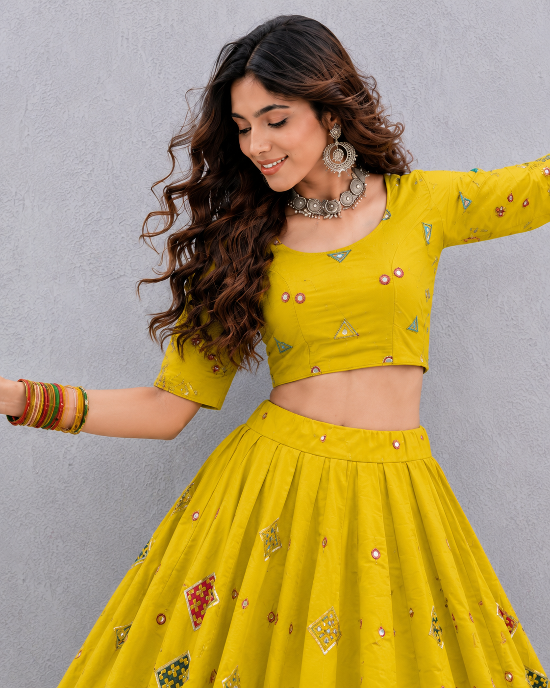 Roman Silk Navratri Lehenga