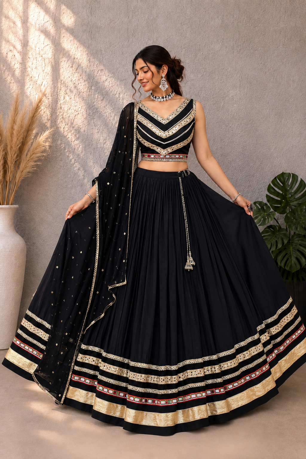 Black Gujarati Garba Chaniya Choli