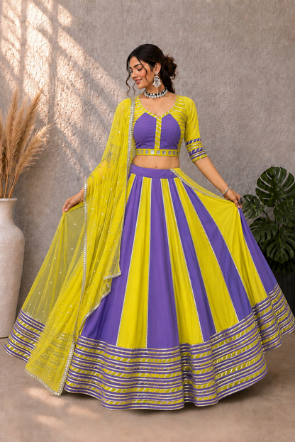 Cotton Navratri Special Mirror Work Chaniya Choli