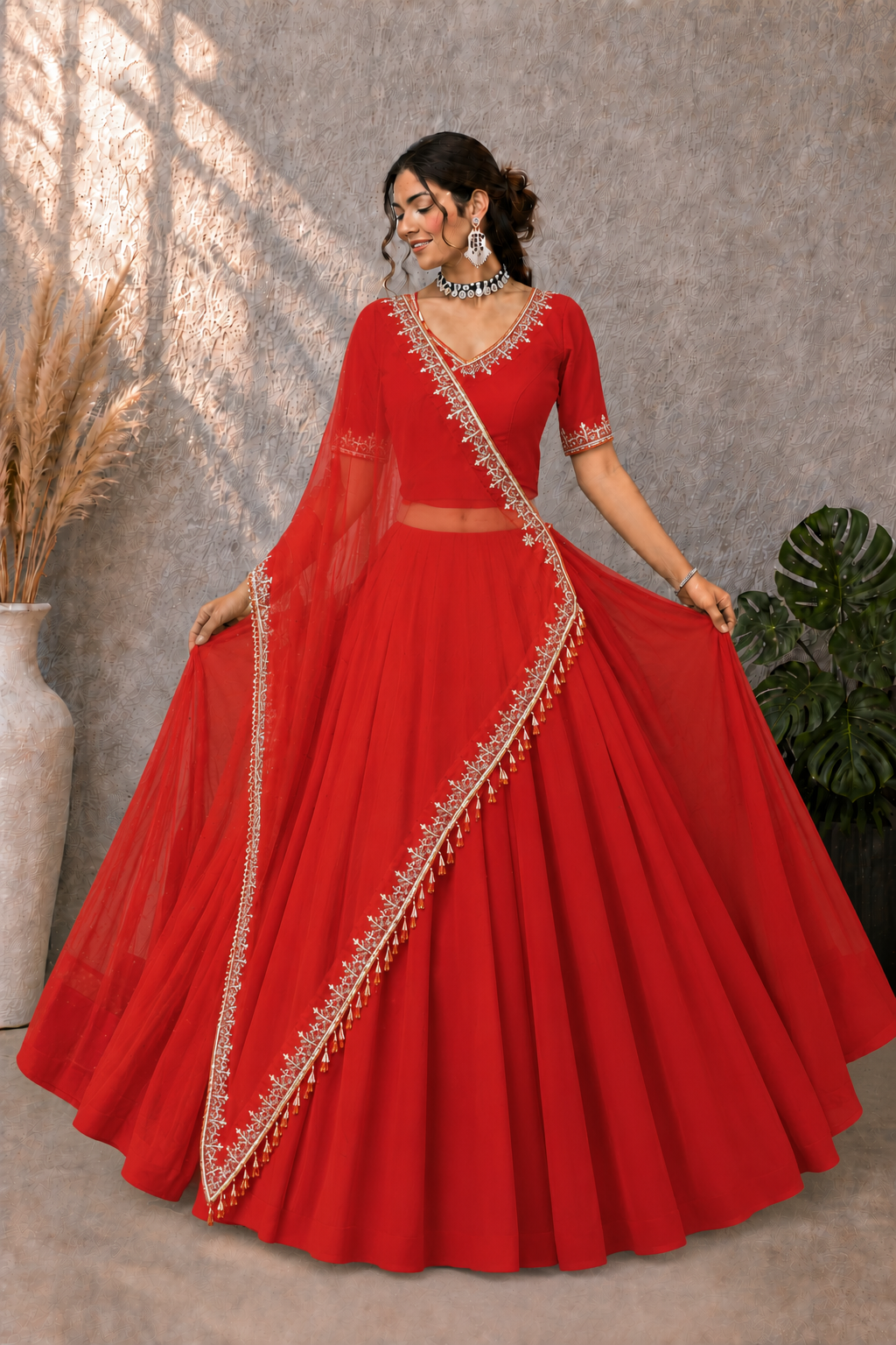 Georgette Handwork Lehenga