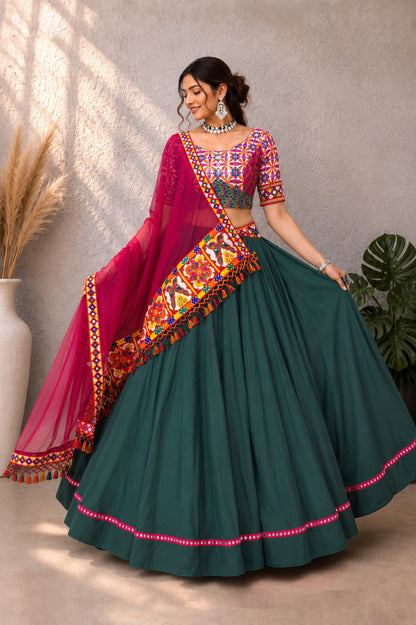 Navratri Green Lehenga