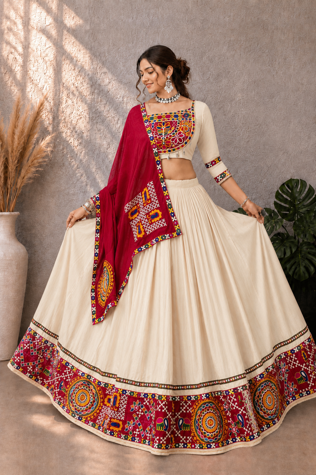 Classical Premium Gamthi Mirror Work Lehenga Choli