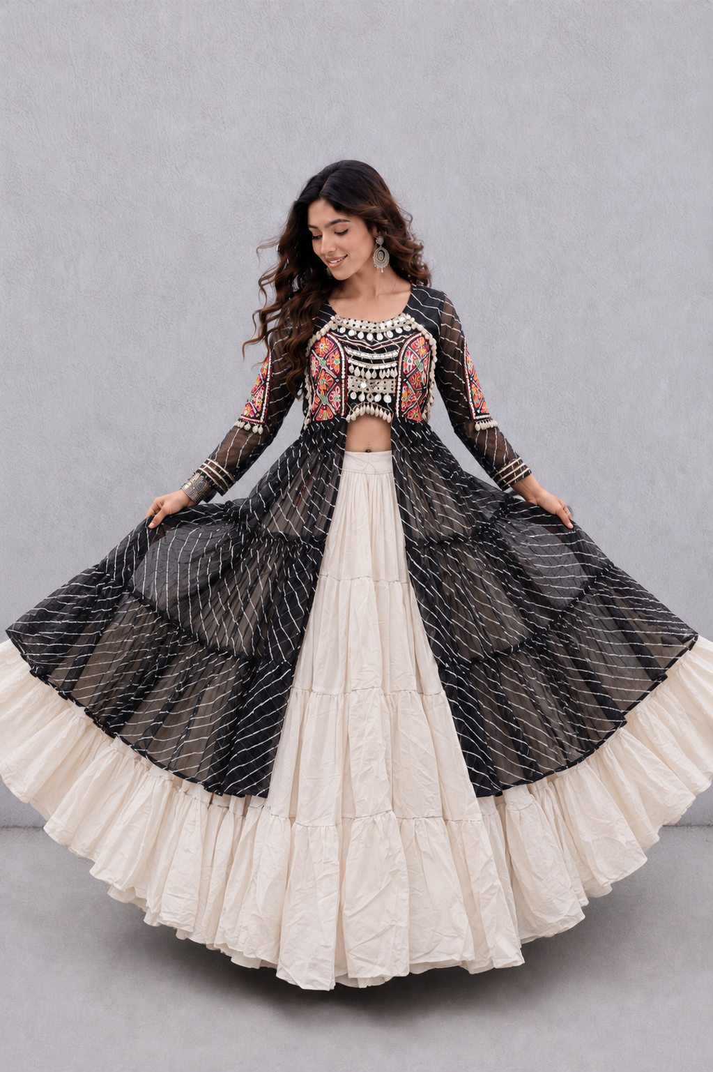 Long Kurti With Lehenga Set