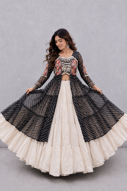 Long Kurti With Lehenga Set