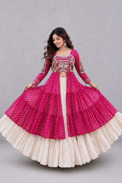 Long Kurti With Lehenga Set