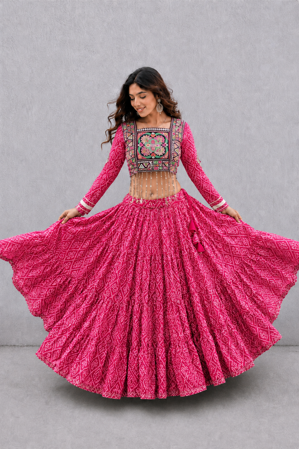Navratri Banadhej Print Outfit