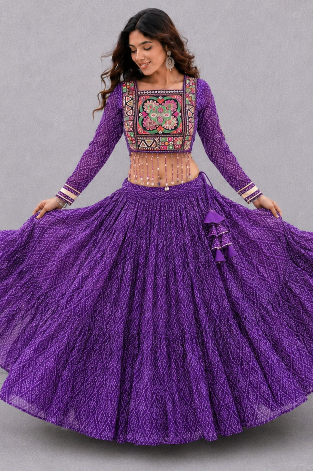 Navratri Banadhej Print Outfit