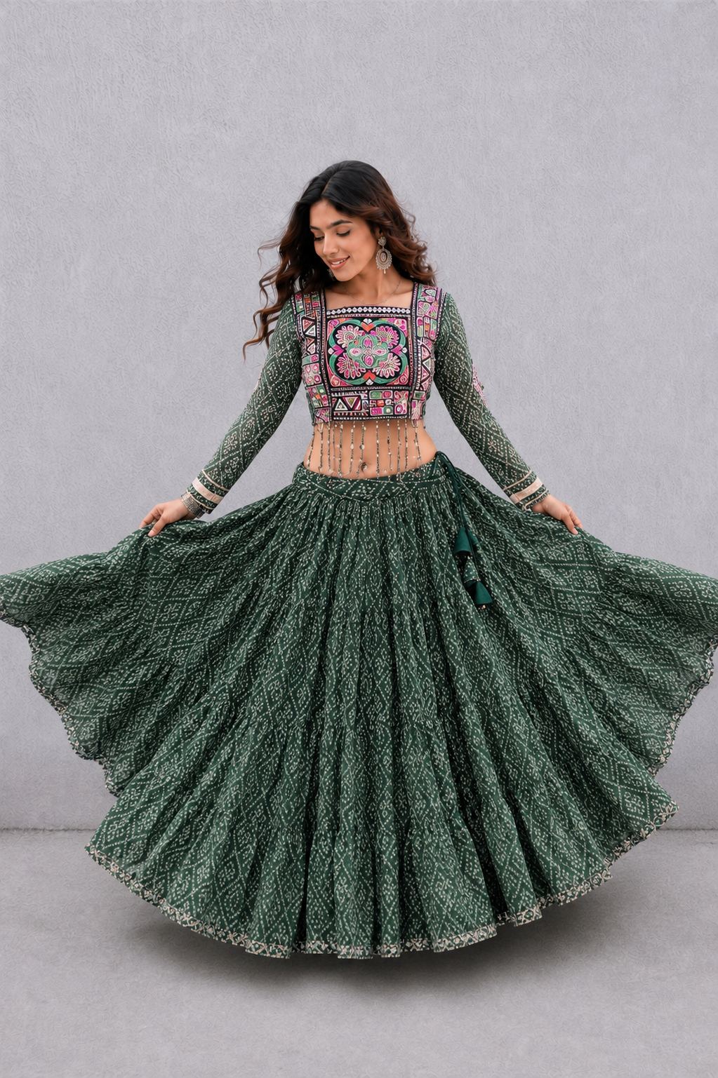 Navratri Banadhej Print Outfit