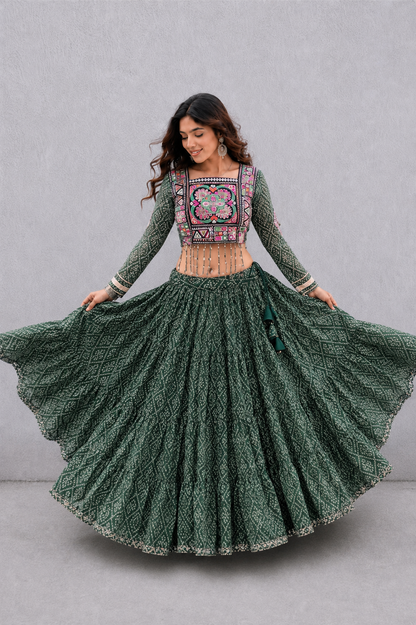 Navratri Banadhej Print Outfit