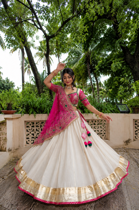 Navratri Special Roman Silk Lehenga