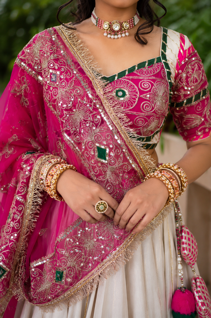 Navratri Special Roman Silk Lehenga
