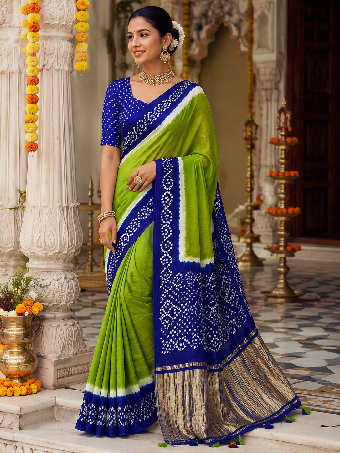 Gaji Silk 3d Bandhani Saree
