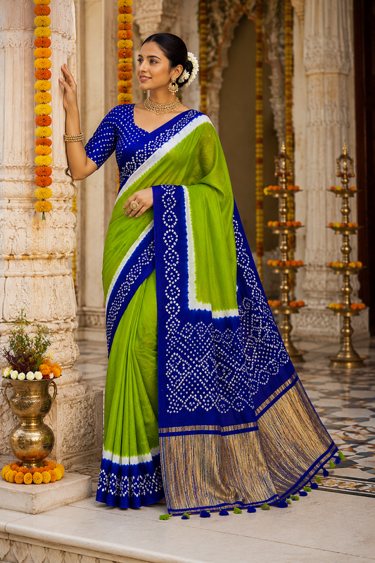 Gaji Silk 3d Bandhani Saree