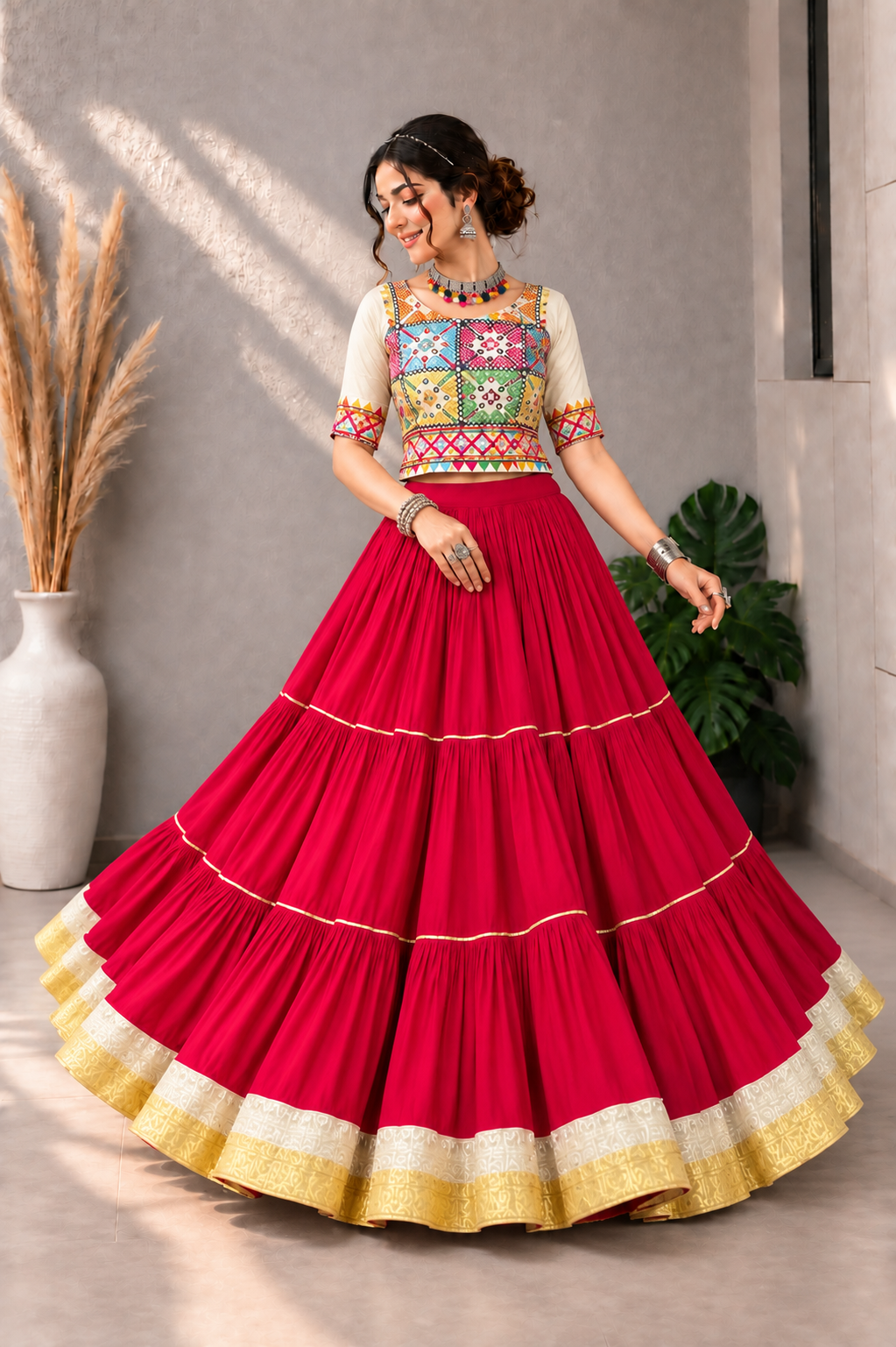 Rani Pink Rangoli Lehenga
