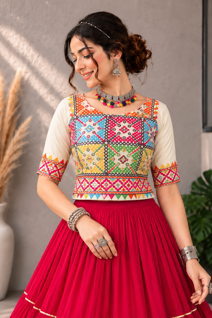 Rani Pink Rangoli Lehenga