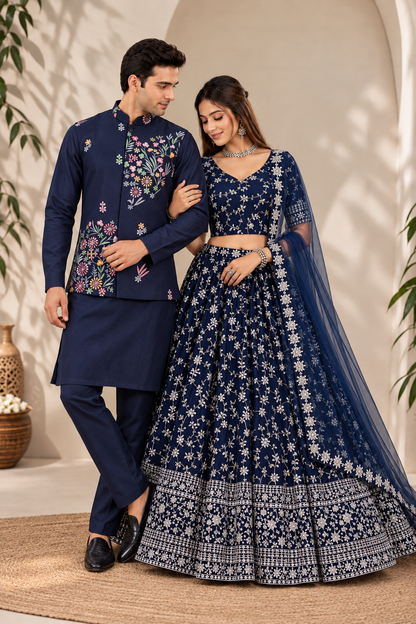 Midnight Floral Royale Couple Set
