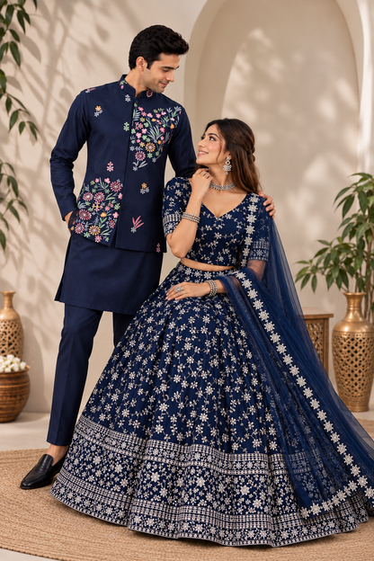 Midnight Floral Royale Couple Set