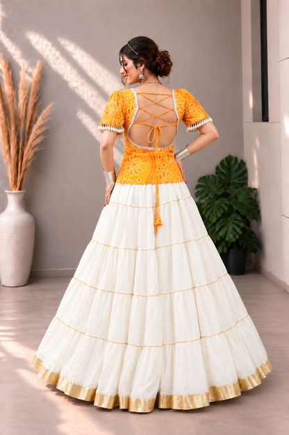 Aaradhya Ivory Mirror Work Lehenga Choli