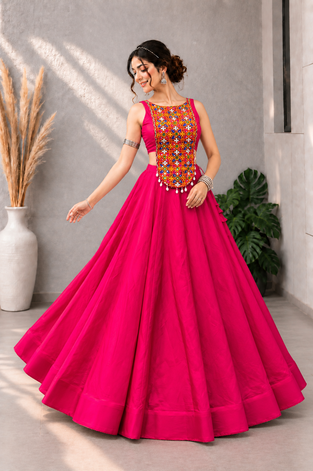 Gulabi Garba Glow Lehenga