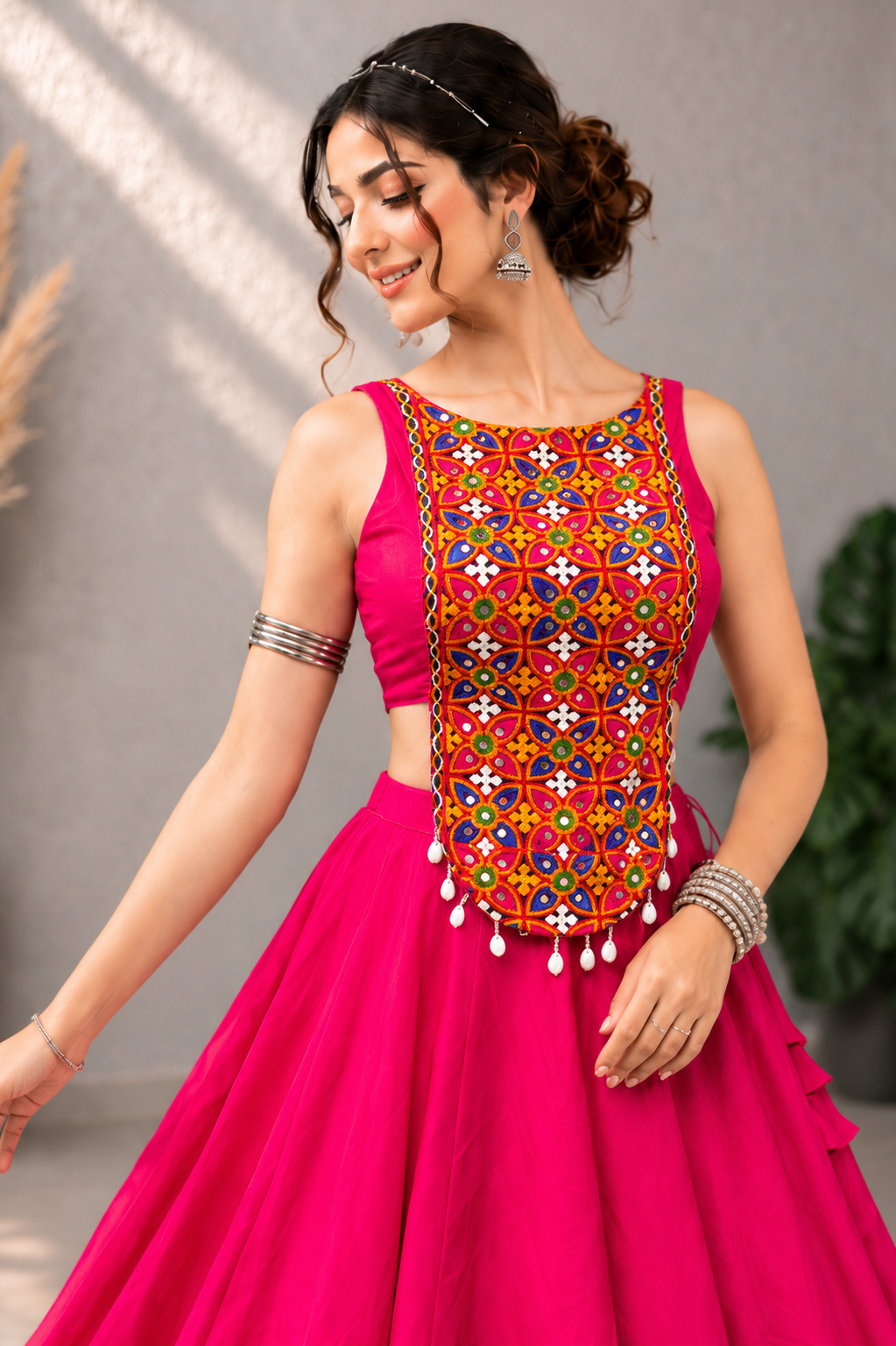 Gulabi Garba Glow Lehenga