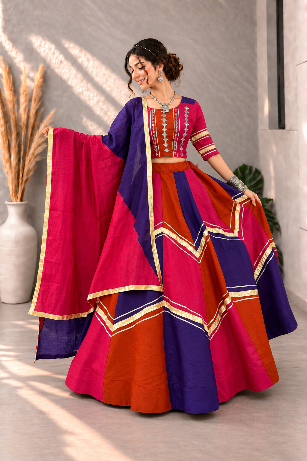 Rangotsav Mirror Work Lehenga