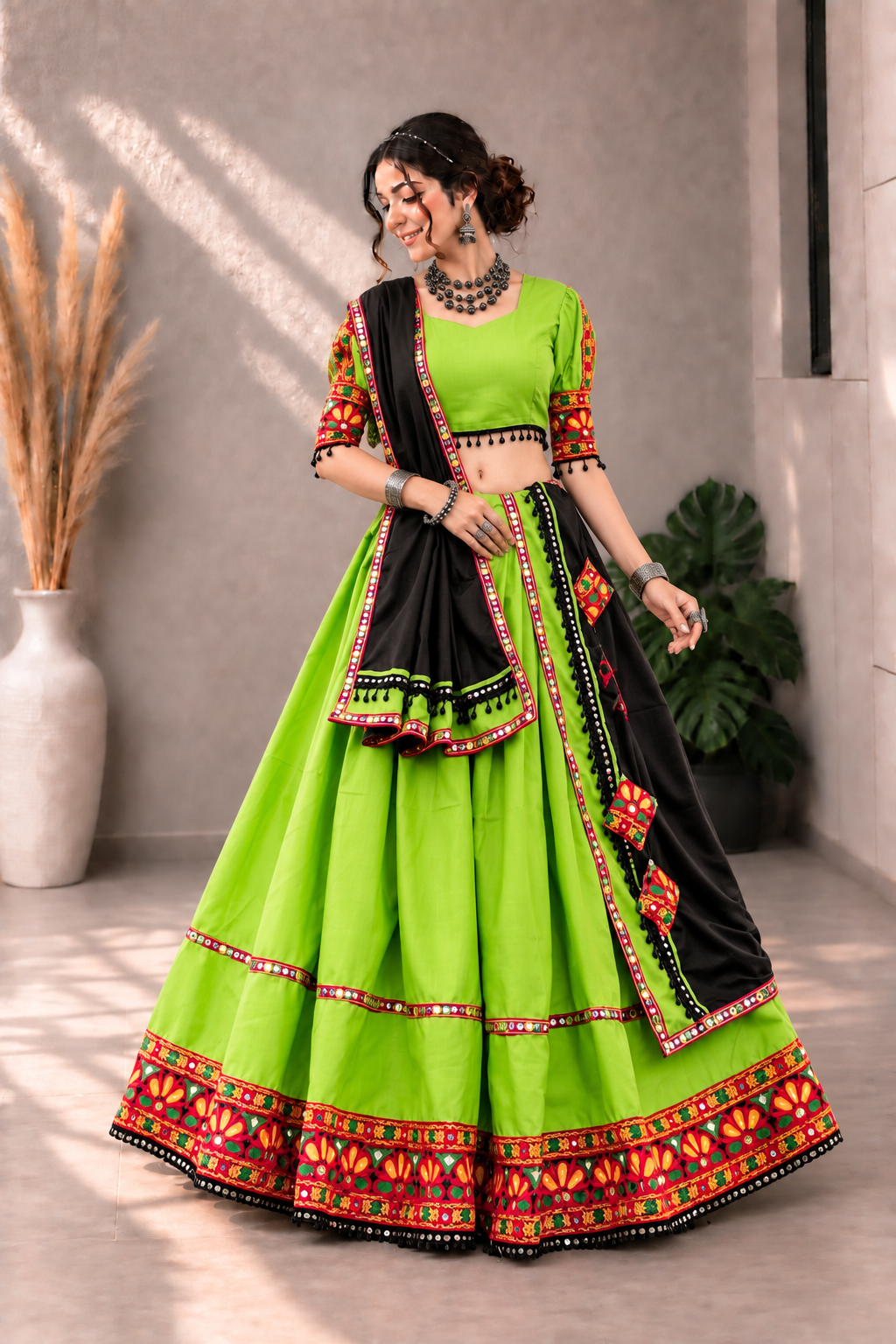 Rangilo Gujarat Mirrorwork Lehenga