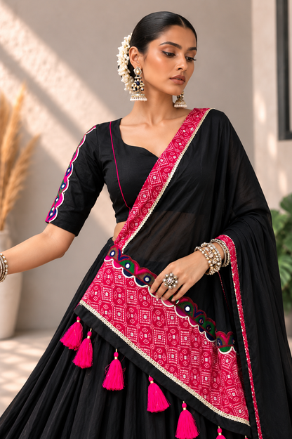 Midnight Mirror Magic Lehenga