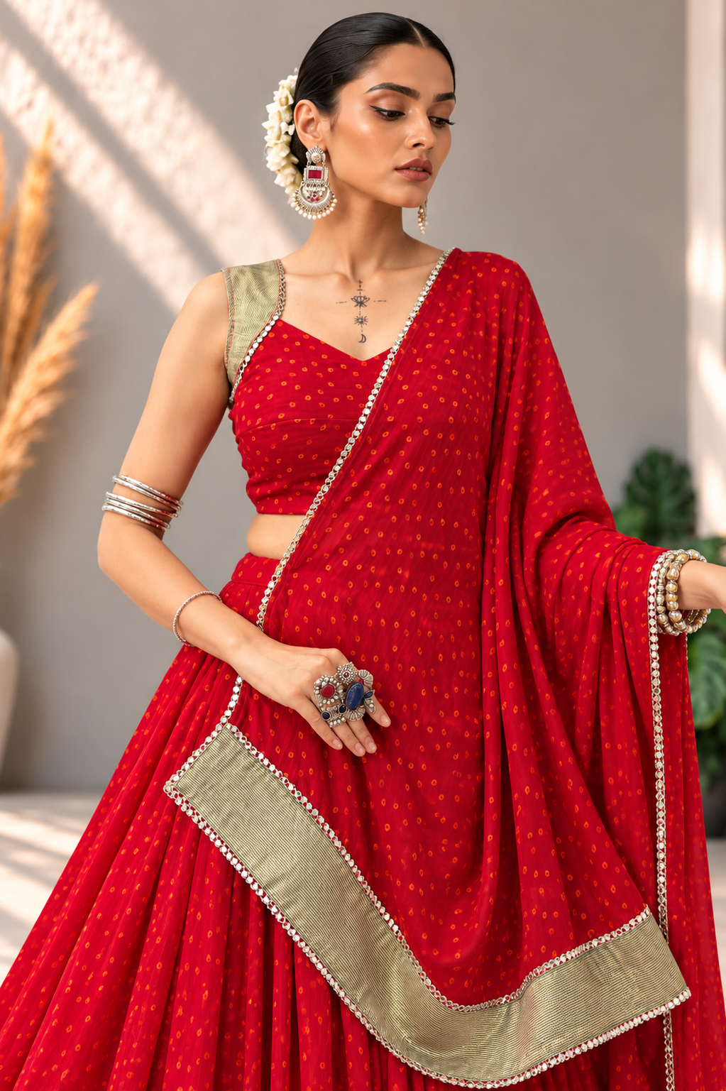 Navratri Royal Crimson Lehenga