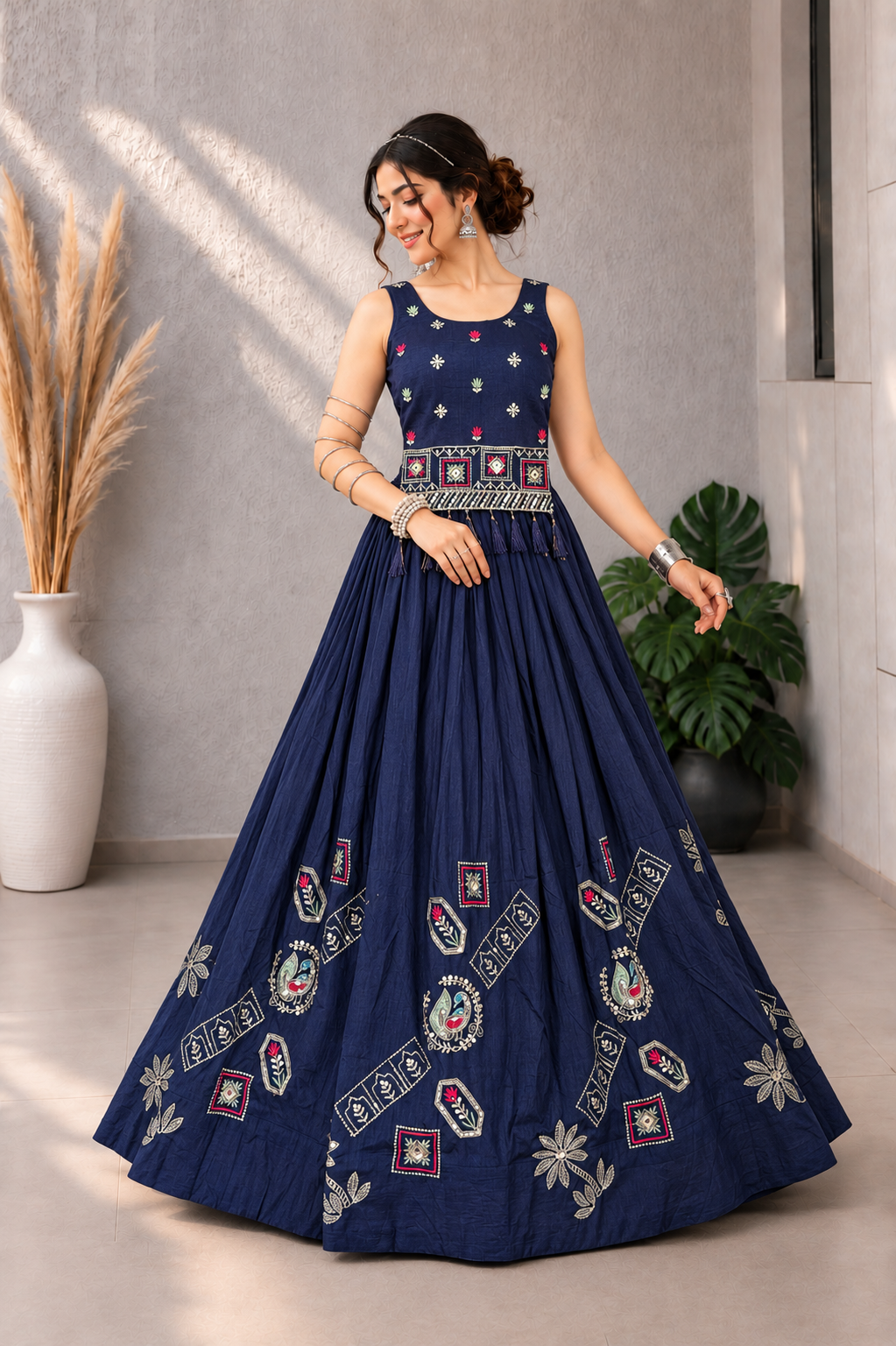 Indigo Garden Elegance Lehenga