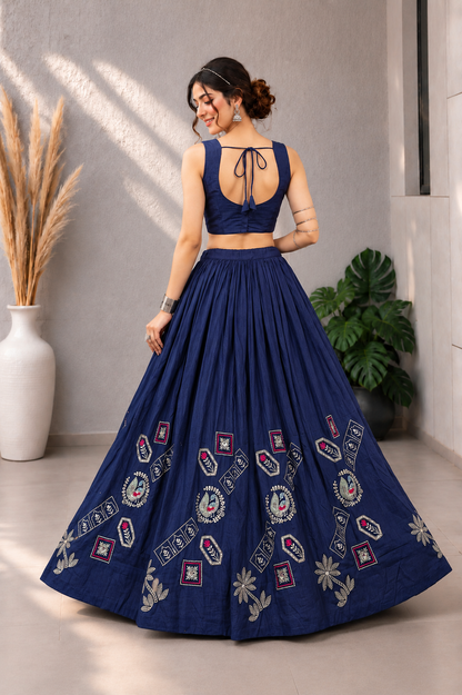 Indigo Garden Elegance Lehenga