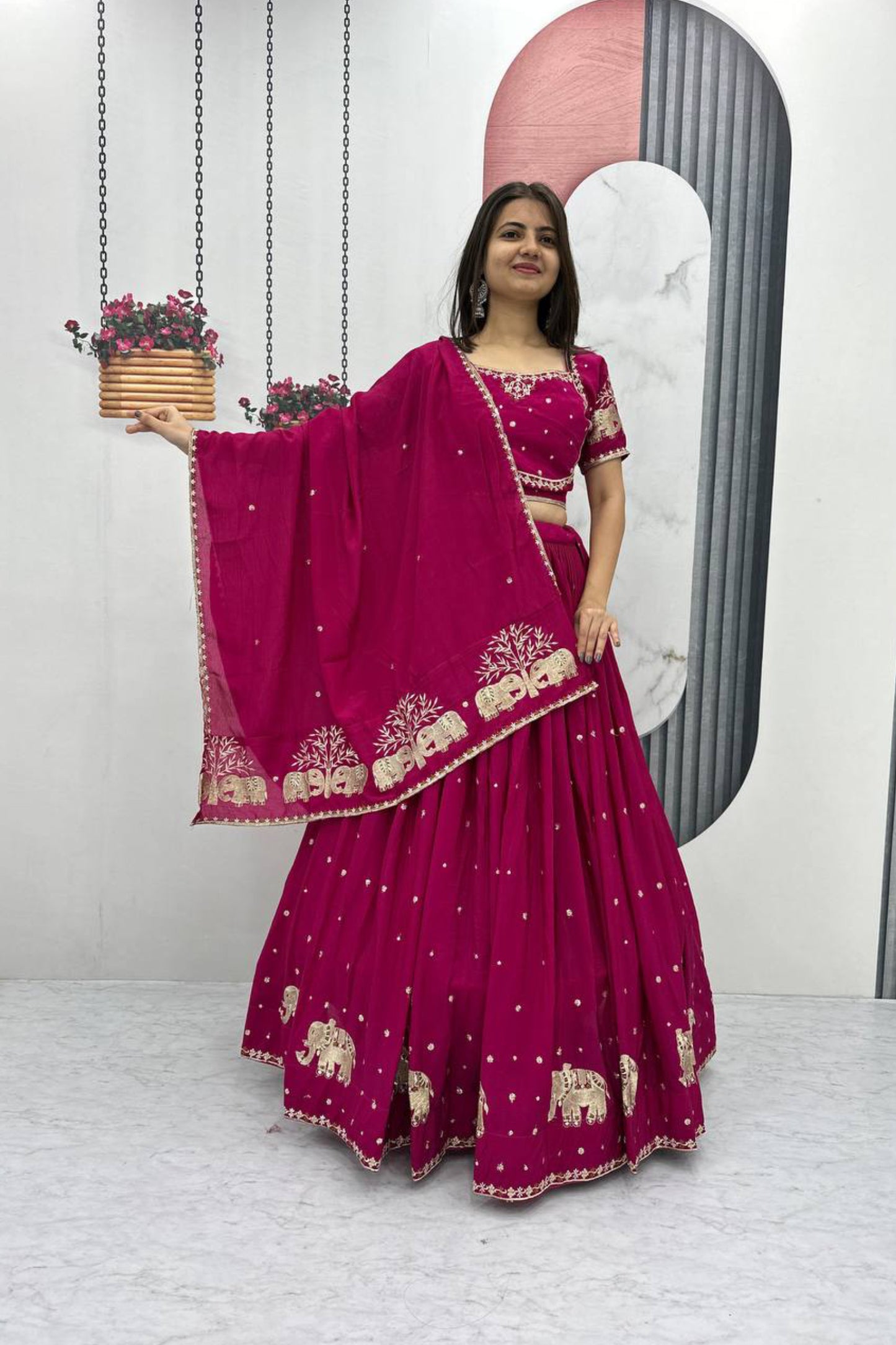 Chinon Embroidered Lehenga Choli