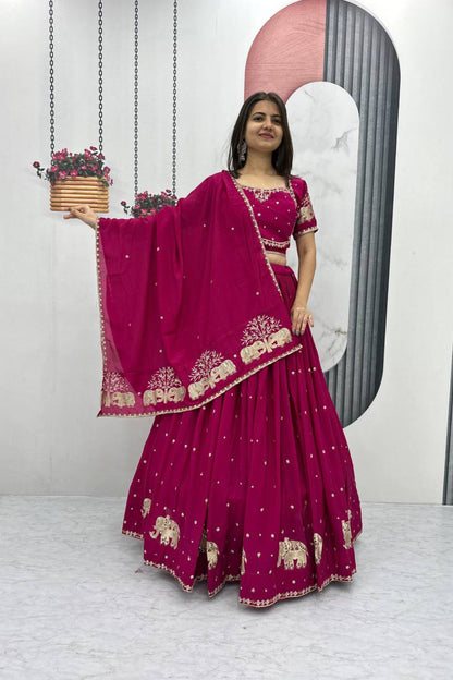 Chinon Embroidered Lehenga Choli