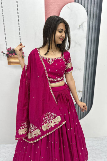 Chinon Embroidered Lehenga Choli