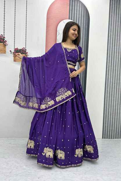 Chinon Embroidered Lehenga Choli