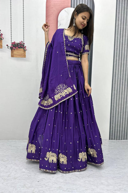 Chinon Embroidered Lehenga Choli