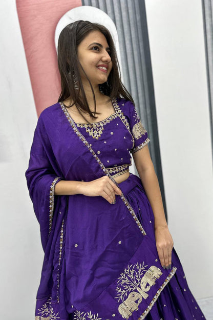 Chinon Embroidered Lehenga Choli