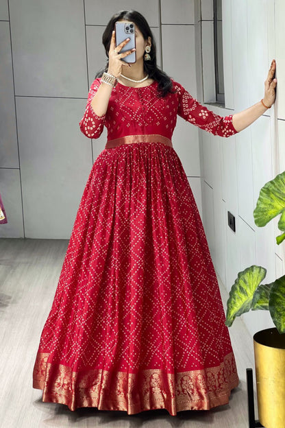 Timeless Tradition- Bandhani Silk Gowns